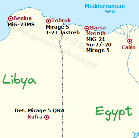 Egyptian Libyan War map in 1977