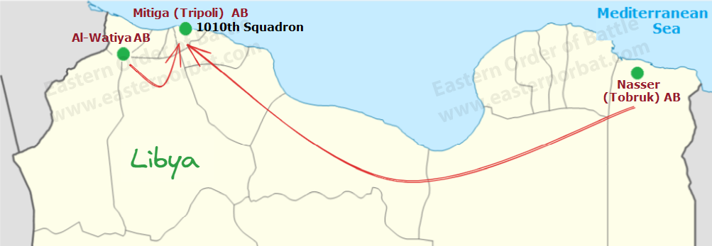 Libyan Mirage 5 unit relocation map in 1989