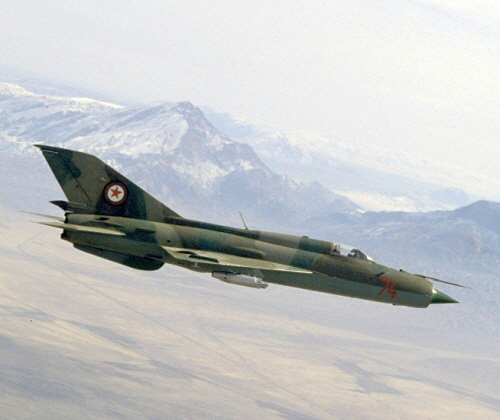 Afghan MiG-21FL Fishbed-D over Balkh Province Photos: Ria Novosti Andrey Solomonov