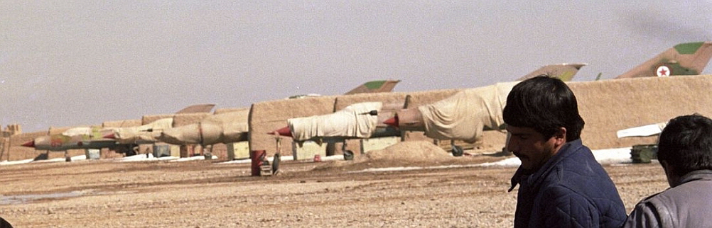 Afghan MiG-21UM and MiG-21FL at Mazar-i-Sharif or Dehdadi airfield Photos: Ria Novosti Andrey Solomonov