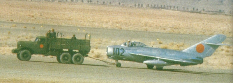  A ZIL-157 truck towing an Afghan MiG-17. Photo: Air International