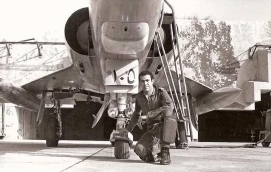 The Libyan Mirage 5DE in front of the hardened aircraft shelter at Mitiga (Tripoli) Air Base. Photo: Muhammad Al-Naaaji