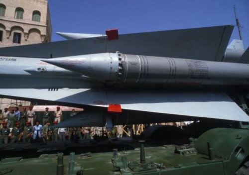 Libyan 5V28E missile of S-200VE Vega long-range high-altitude surface-to-air missile systems Libyan 5V28E missile of S-200VE Vega long-range high-altitude surface-to-air missile systems