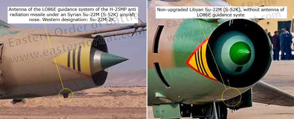 Antenna of the LO86E guidance system - Comparison of Libyan Su-22s with more modern or upgraded Syrian Su-22s Antenna of the LO86E guidance system - Comparison of Libyan Su-22s with more modern or upgraded Syrian Su-22s
