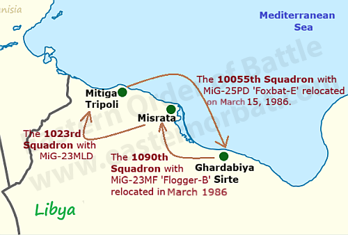 Libyan Air Force fighter squadrons relocation in 1986 Libyan Air Force fighter squadrons relocation in 1986