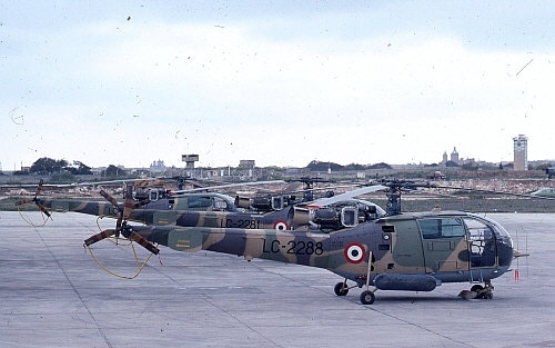 Libyan SA316B in Malta 1976