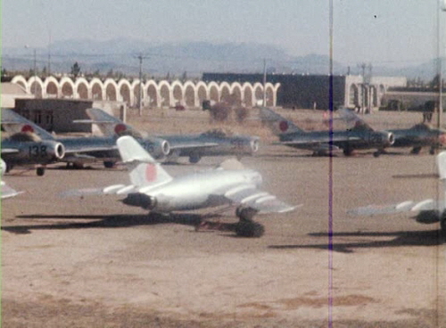 Afghan 366th Fighter Aviation Regiment at Kandahar airport in 1980. The MiG-17PF Fresco-D, MiG-17F Fresco-Cand MiG-15UTI Midget with black number are original Kandahar aircraft. The older MiG-17 Fresco-A aircrafts with blue number arrived from Mazar-i-Sharif airport after 1977. Photo TASS Getty Images
