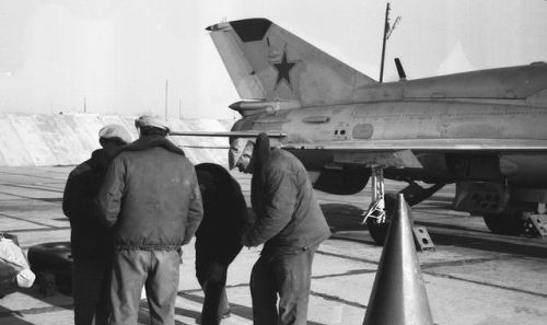 Soviet Air Force Turkestan Military District MiG-21UM Mongol-B 115th Fighter Air Regiment Kokayty airport