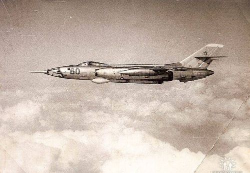 Soviet Air Force in Poland. 164th independent Guard Reconnaissance Air Regiment Yak-28R Brewer-D in Brzeg airfield