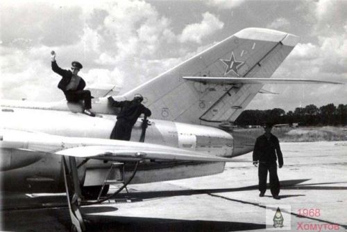 Soviet 164th independent Guard Reconnaissance Air Regiment Czechoslovakia Pardubice airport in July 1968. Yak-28R Brewer-D