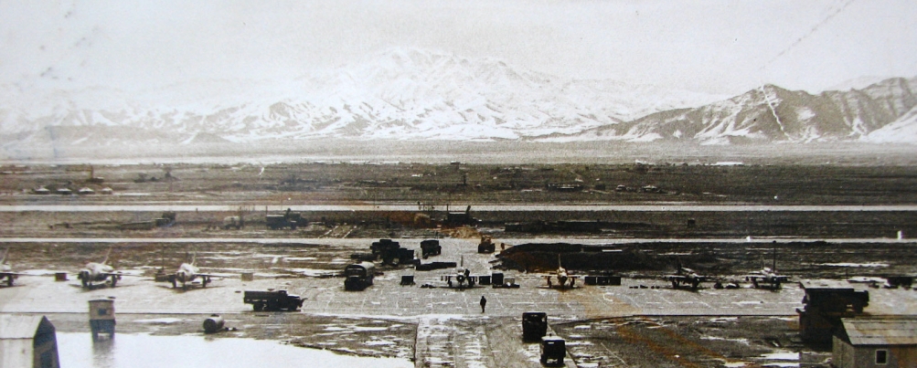 On the right the 27th Guard Fighter Air Regiments MiG-21bis Fishbed-L tactical fighters in Bagram air base in 1981. Photo: Igor Bubin