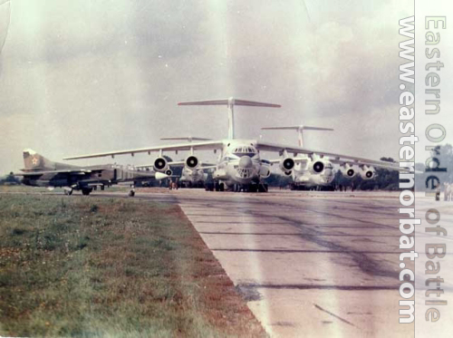 Soviet Air Force 979th Fighter Air Regiment MiG-23UB Flogger-C and IL-76 Candid