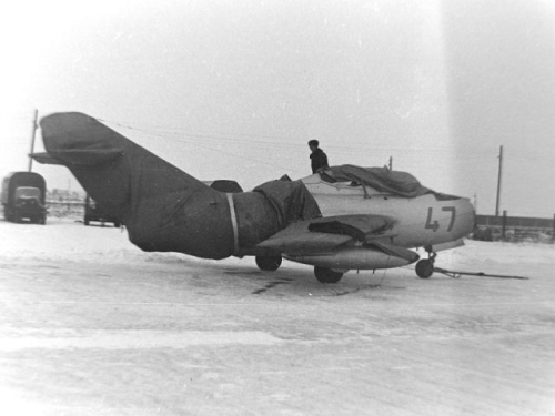 Soviet MiG-15UTI Midget at Ovruch in the seventies