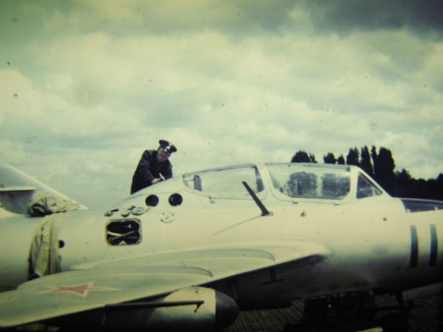 Soviet MiG-15UTI Midget trainer aircraft at Ovruch airport. Photo: Vladimir Tokarev