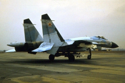 Soviet 831st Fighter Air Regiment's Su-27 Fencer-B