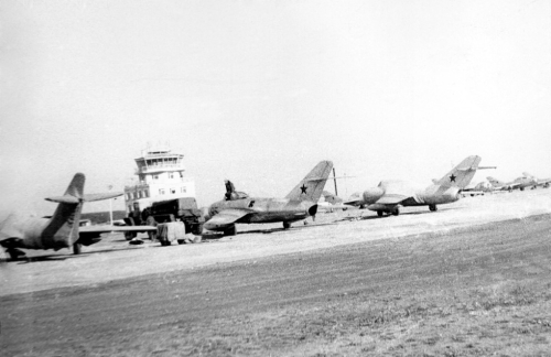 Soviet MiG-17 Fresco-A at Sennoy - Bagay-Baranovka airbase in the seventies