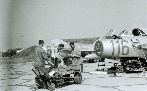 Bulgarian Air Forces 22nd Fighter Bomber Aviation Regiment MiG-17 Fresco at Bezmer  with NR-23 canon. Source: pan.bg Retrospotters