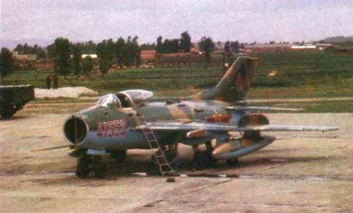 Chinese 44th Air Divisions two seater training aircraft Shenyang J-6 MiG-19 Farmer camouflage