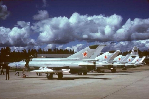 Soviet MiG-21bis Fishbed-L at Rissala airport Finland in 1974