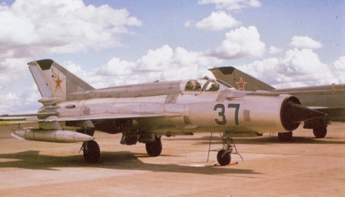 Soviet MiG-21bis Fishbed-L at Rissala airport Finland in 1974