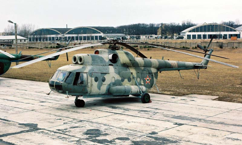 Hungarian Mi-9 Hip-G flying command post helicopter in Cold War. Photo: Nagy Andrs collection