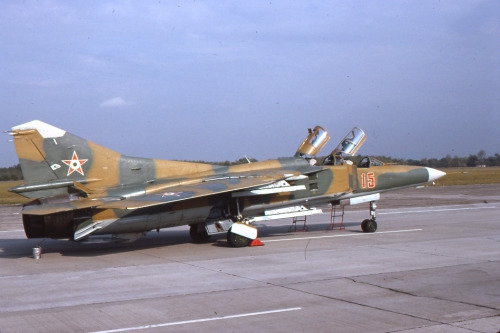 Hungarian MiG-23UB Flogger-C Camouflage at Ppa air base in 1990. Photo: Viroli Elio
