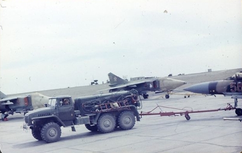 MiG-23 Flogger on the Soviet Sary Shagan missile test range