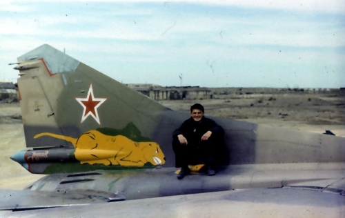 MiG-23 Flogger on the Soviet Sary Shagan missile test range