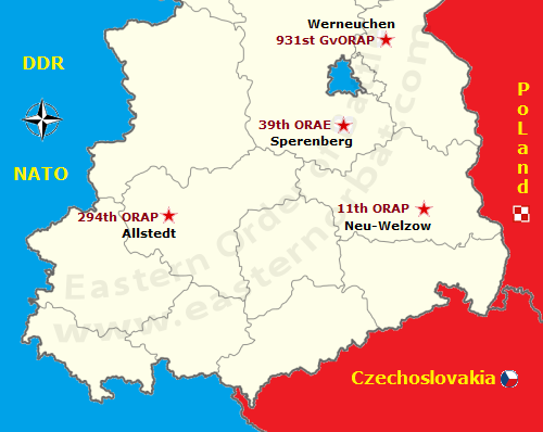 Subordinate Units - Air Force of the Western Group of Forces map