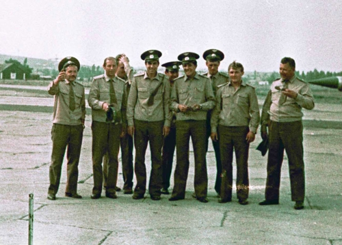 Soviet Air Force pilots Su-15 Flagon-D at Marneuli Sandar airport in 1981