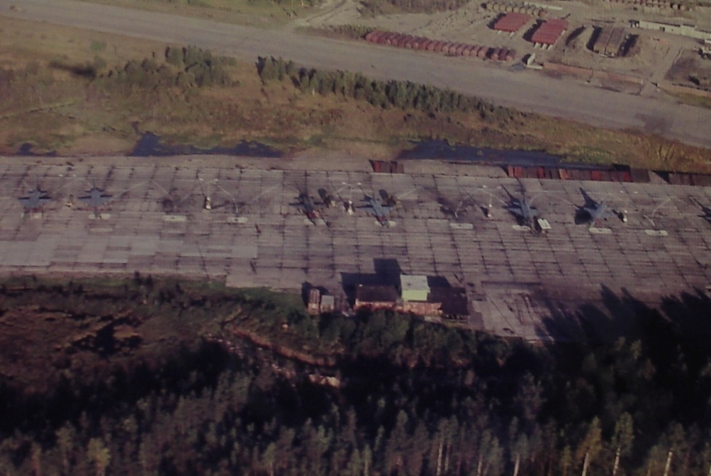 The Soviet 57th Guard Fighter Air Regiment PVO's Su-15TM 'Flagon-F'interceptors at the Besovets airport.