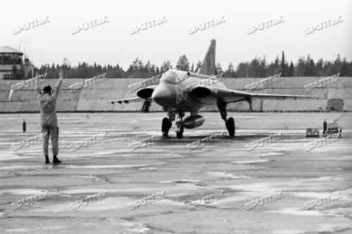 Swedish SAAB J-35 Draken at Kubinka Soviet Union in 1972