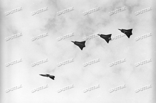 Swedish SAAB J-35 Draken at Kubinka USSR in 1972