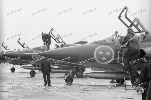 Swedish SAAB J-35 Draken at Kubinka Soviet Union in 1972